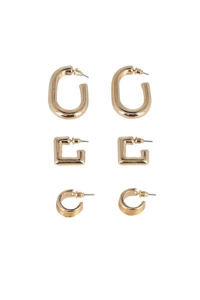 Set 3 pares arracadas chunky sold by Shasa