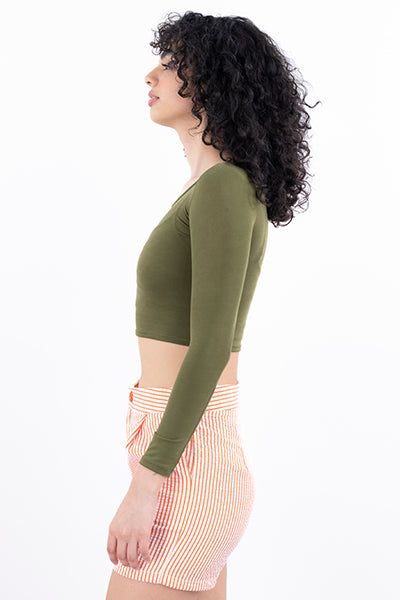 Top crop monocolor manga larga sold by Shasa product image thumbnail 3