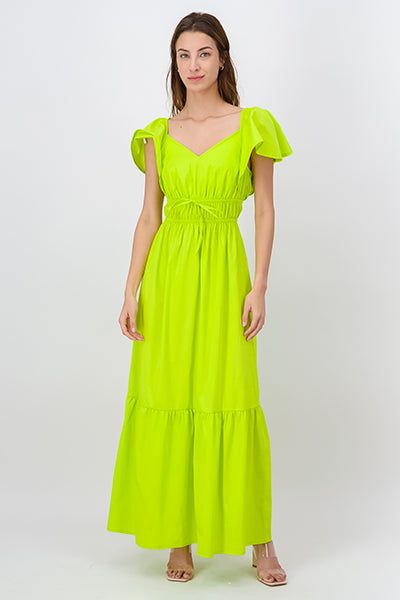 Vestido maxi manga corta olanes sold by Shasa