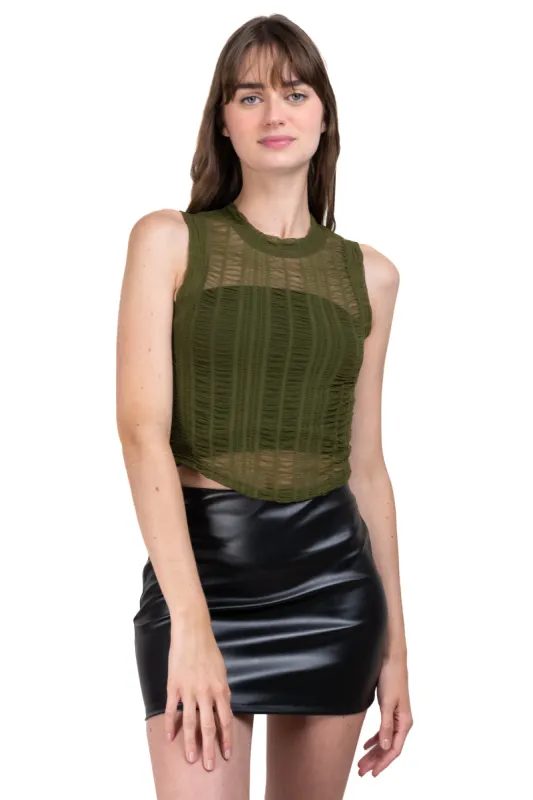 Top mesh fruncido sold by Shasa