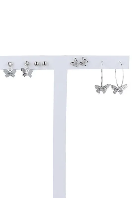 Set 4 pares aretes mariposas sold by Shasa