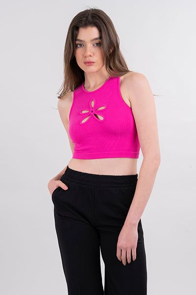 Top tank acanalado abertura flor sold by Shasa