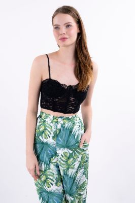 Top crop bustier copas encaje sold by Shasa