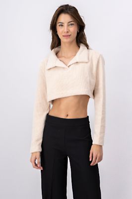 Suéter crop peluche liso sold by Shasa