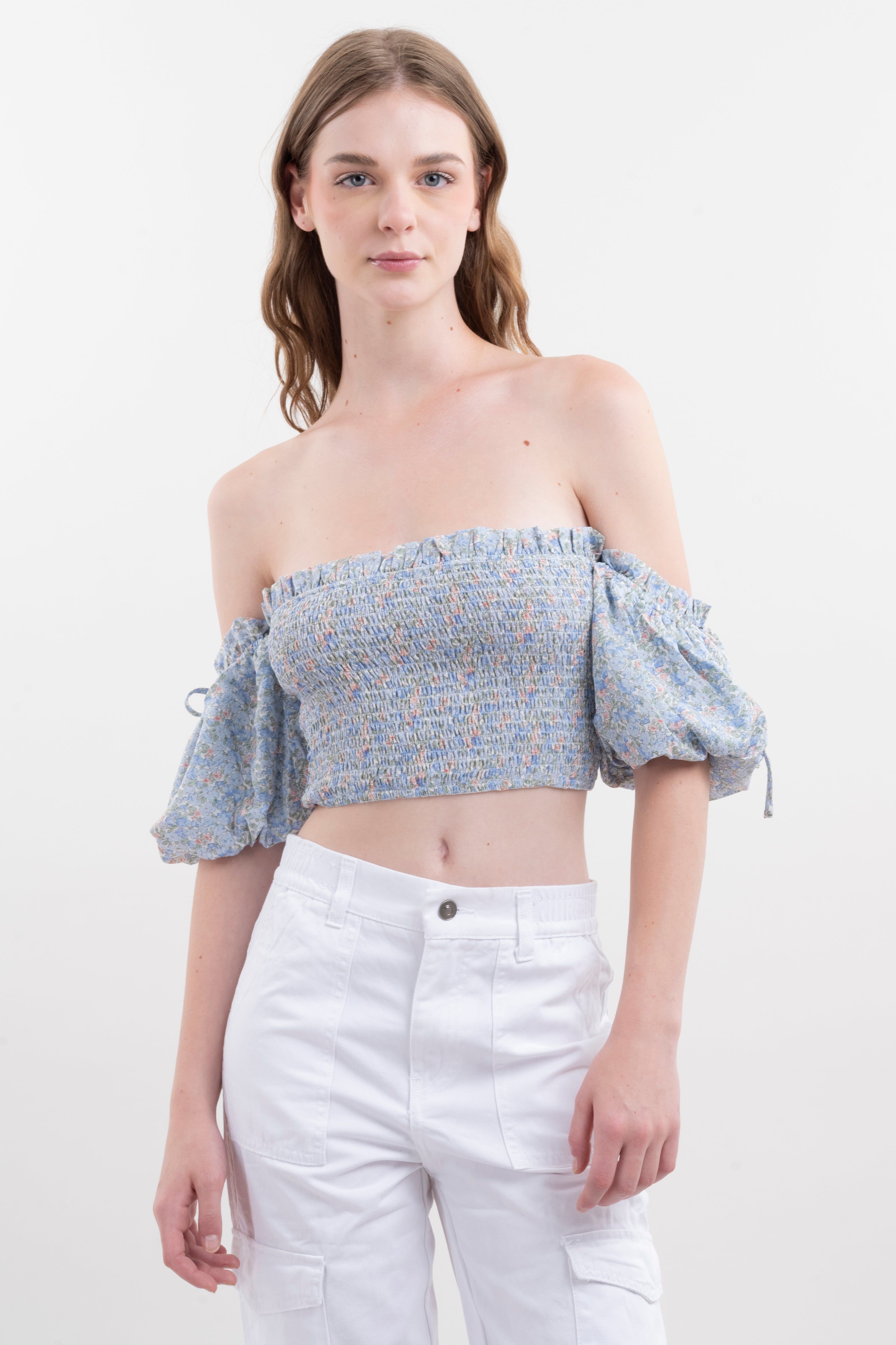 Top plisado hombros descubiertos sold by Shasa product image thumbnail 2