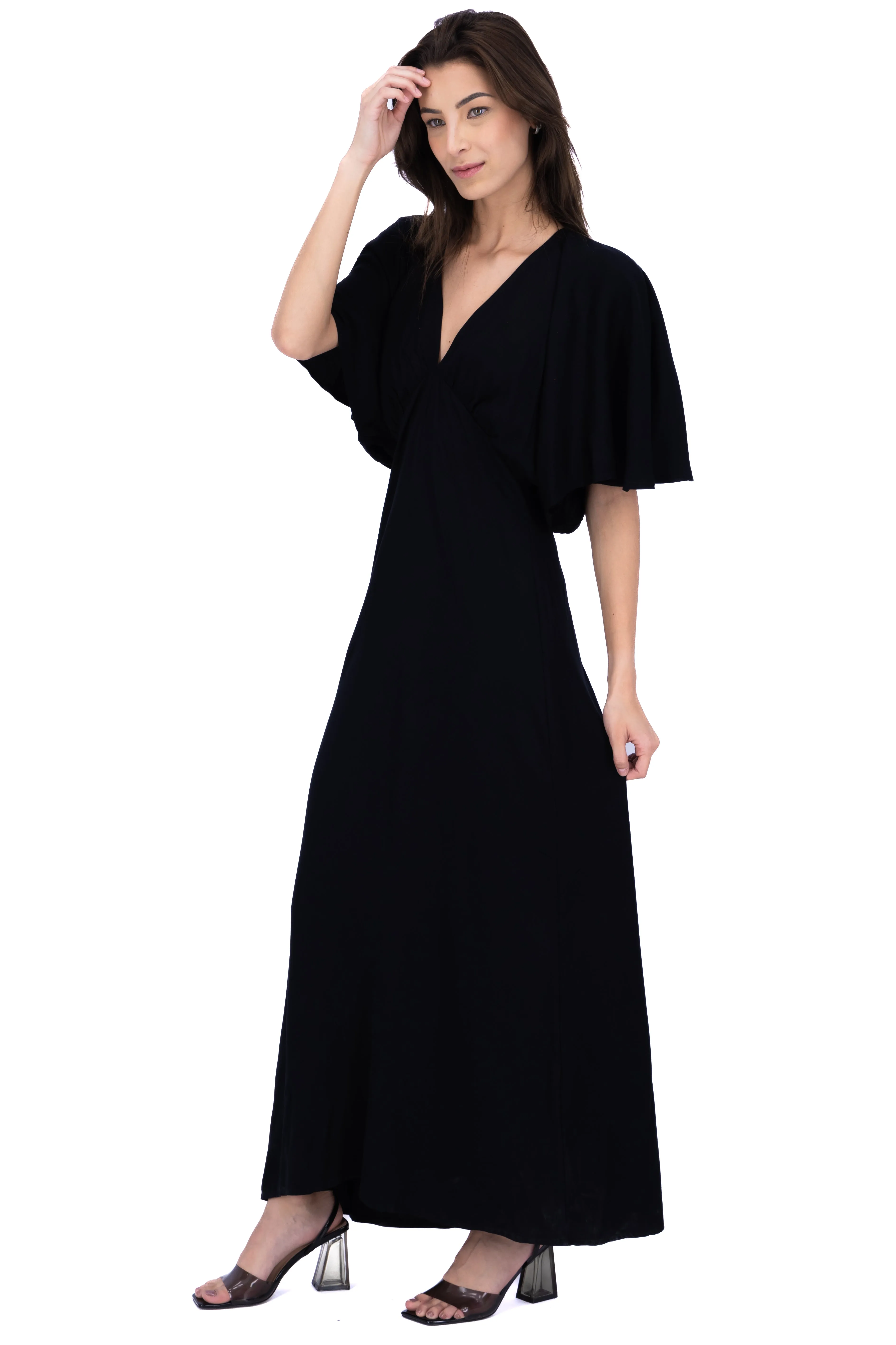 Vestido maxi liso escote v sold by Shasa product image thumbnail 3