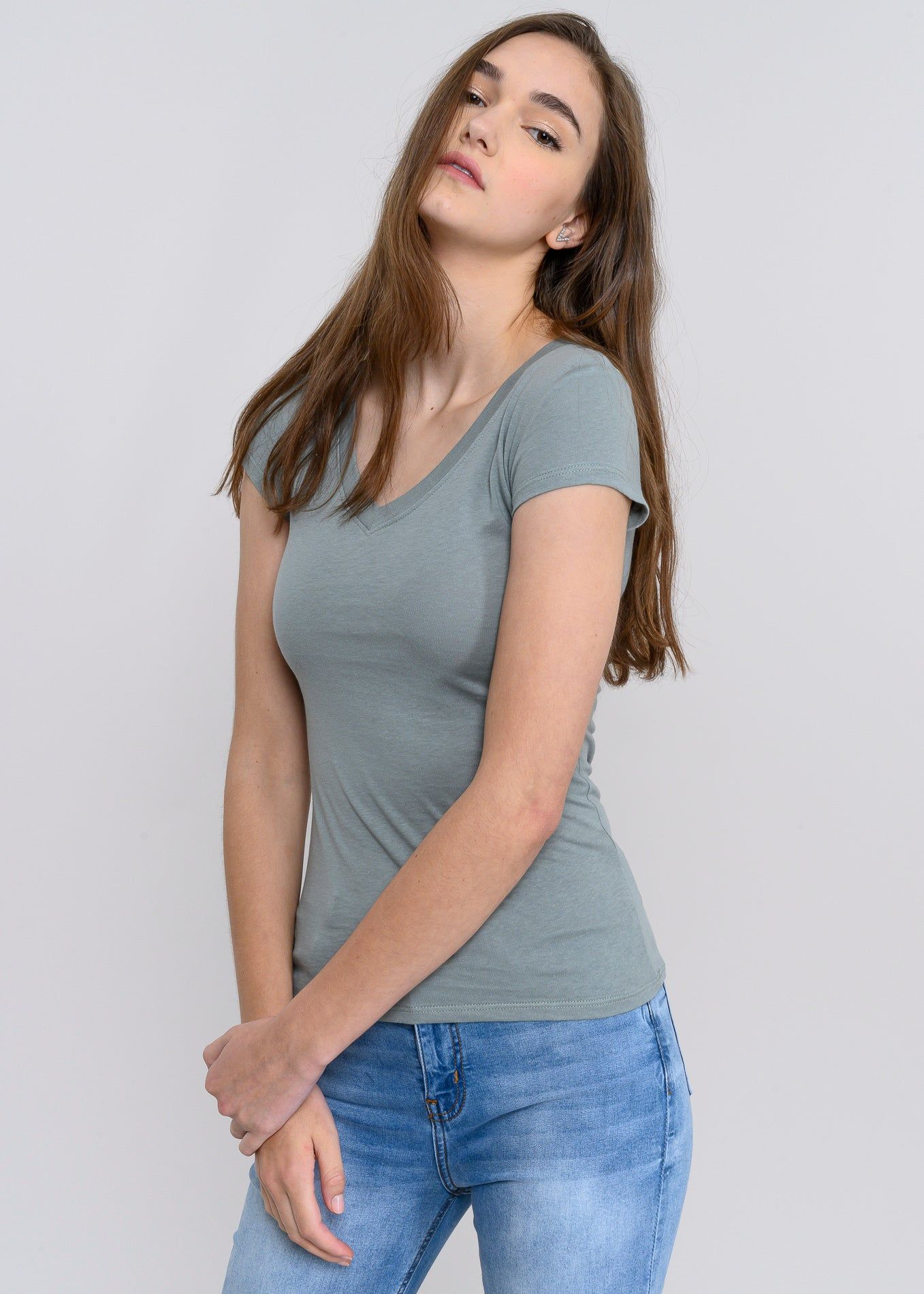 Blusa manga corta cuello v sold by Shasa