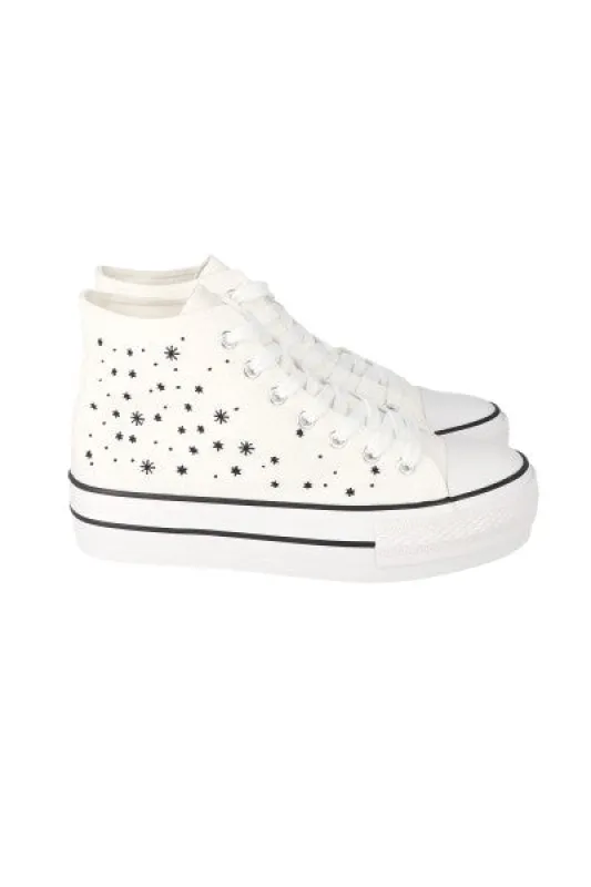 Tenis canvas plataforma estrellitas sold by Shasa