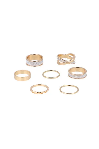 Set 7 anillos mix glitter sold by Shasa product image thumbnail 2