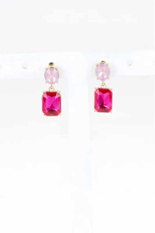 Aretes cuadro ovalo cristal sold by Shasa