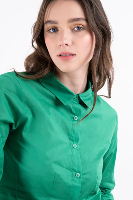 Camisa crop manga larga puño sold by Shasa