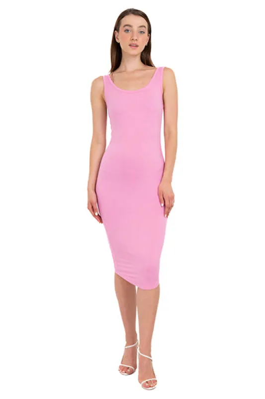 Vestido midi monocolor acanalado sold by Shasa