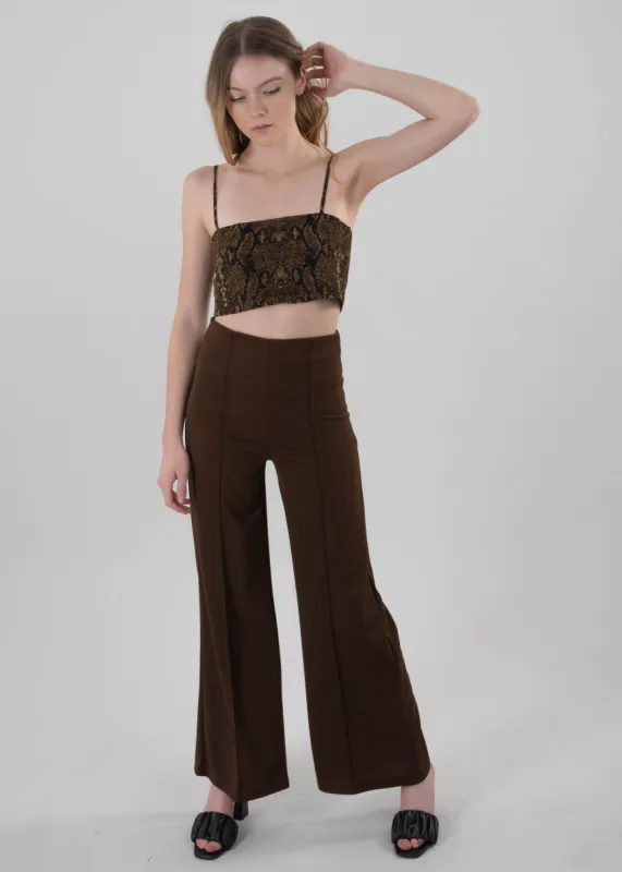 Pantalón Wide Leg Cintura Alta Costuras sold by Shasa