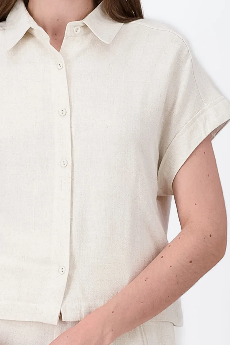 Camisa Crop Manga Corta Lino sold by Shasa product image thumbnail 5