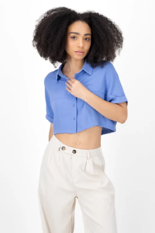 Camisa crop textura sold by Shasa