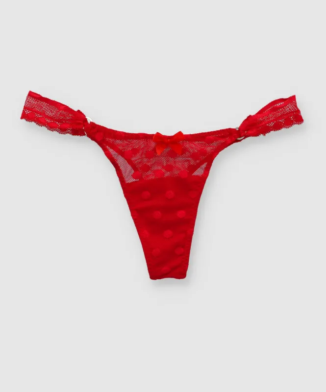 Tanga mesh aros encaje lateral sold by Shasa