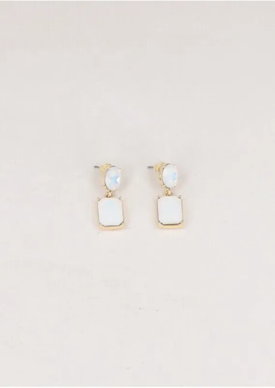 Aretes cuadro ovalo cristal sold by Shasa