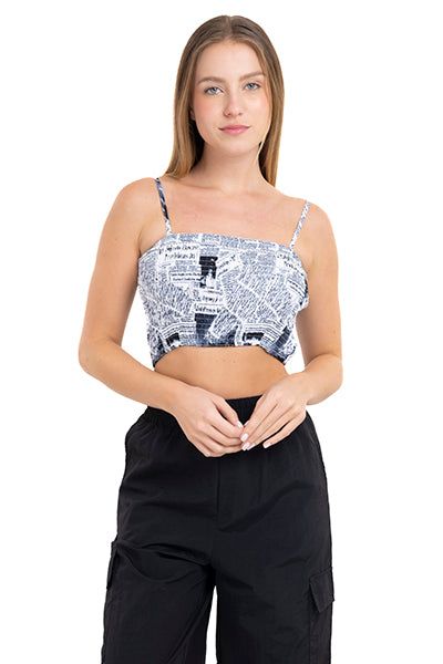 Top tirantes smock periódico sold by Shasa product image thumbnail 5