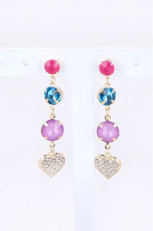 Aretes Cristales Corazon sold by Shasa
