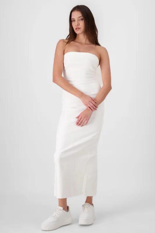 Vestido maxi denim strapless sold by Shasa