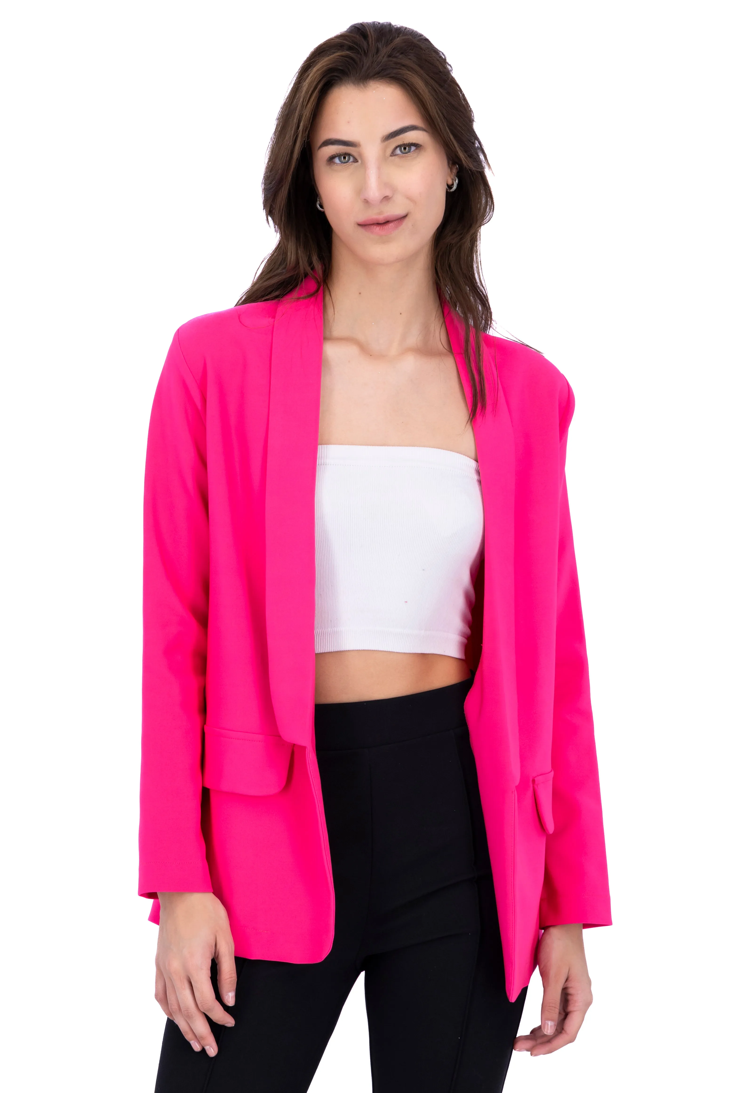 Saco liso abierto bolsillos sold by Shasa