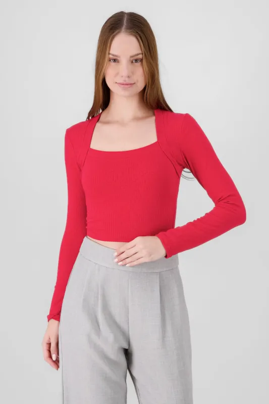 Top escote cuadrado manga larga sold by Shasa