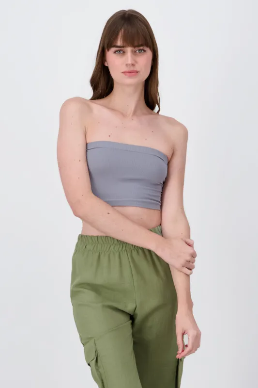 Top Tubo Strapless Rib sold by Shasa