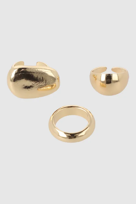 Set 3 anillos metalicos sold by Shasa