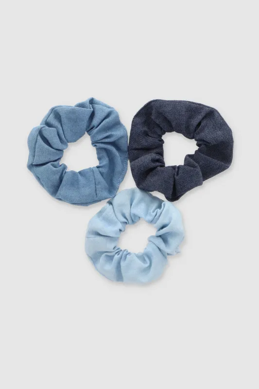 Set 3 scrunchies denim sold by Shasa