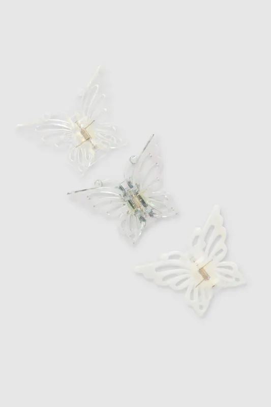 Set 3 pinzas mariposa calada sold by Shasa