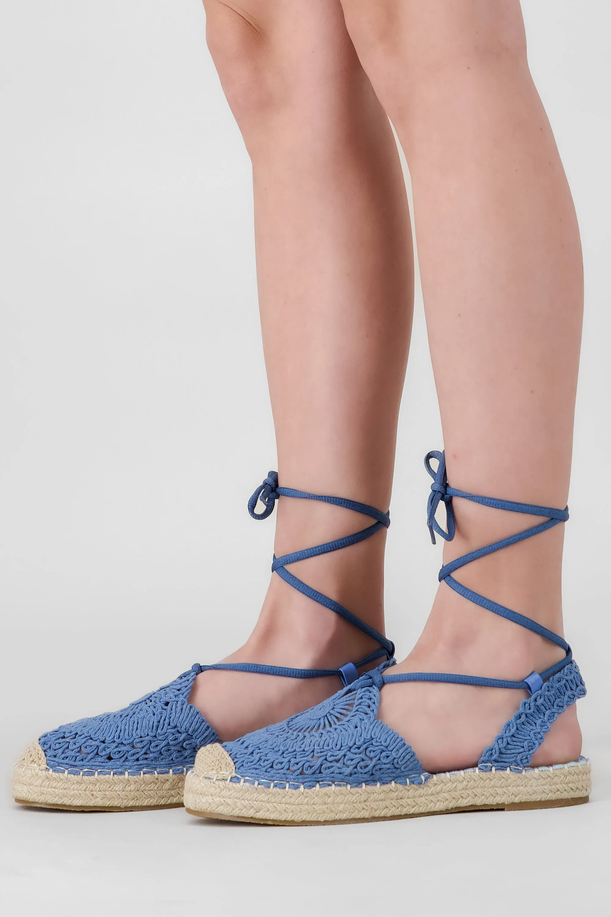 Alpargata macramé lace up sold by Shasa