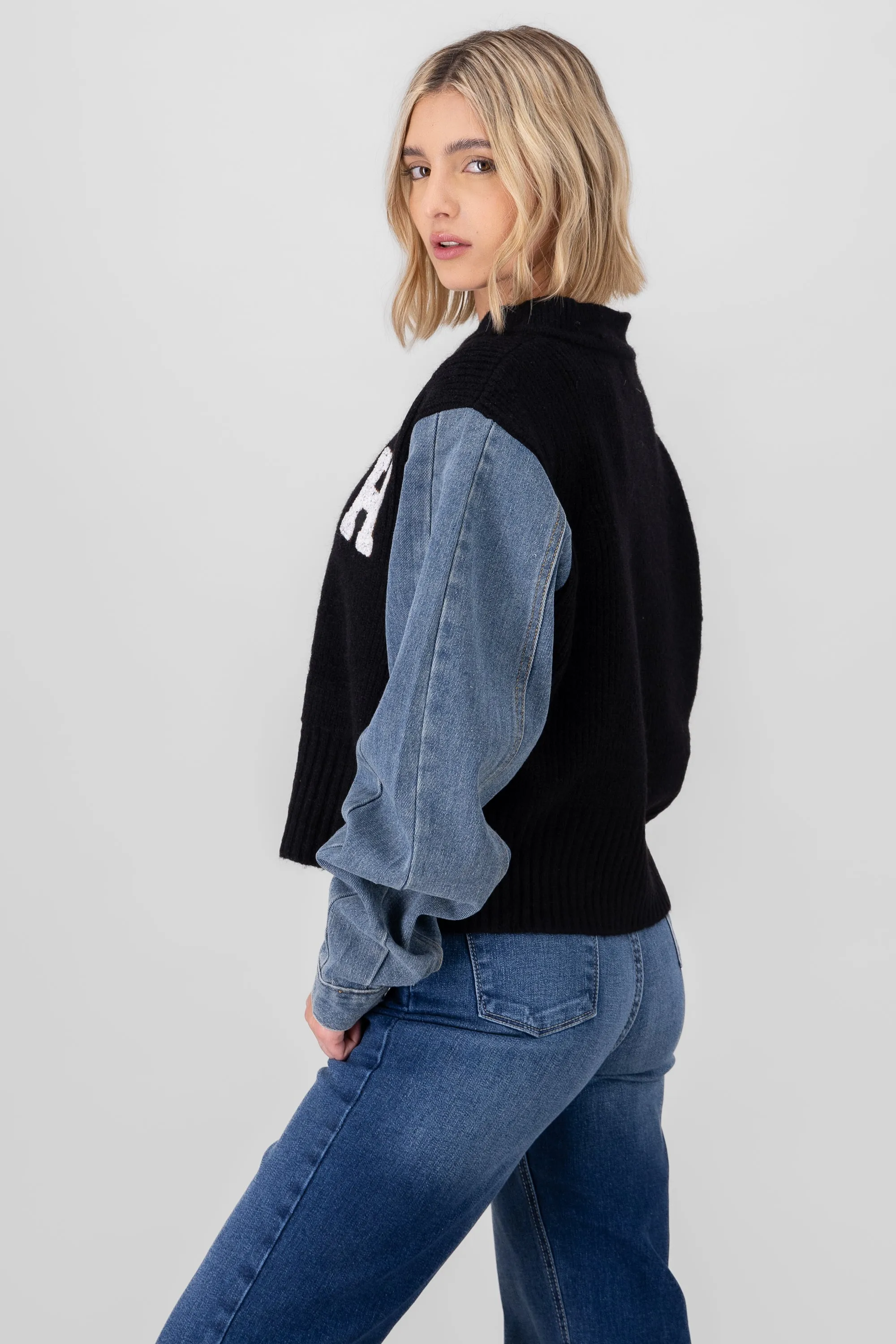 Sueter detalle mangas denim sold by Shasa product image thumbnail 3