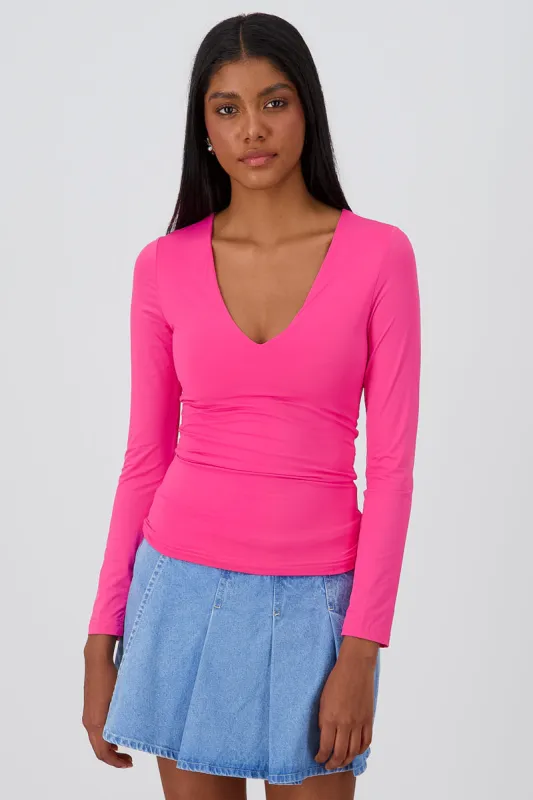 Top manga larga escote v sold by Shasa