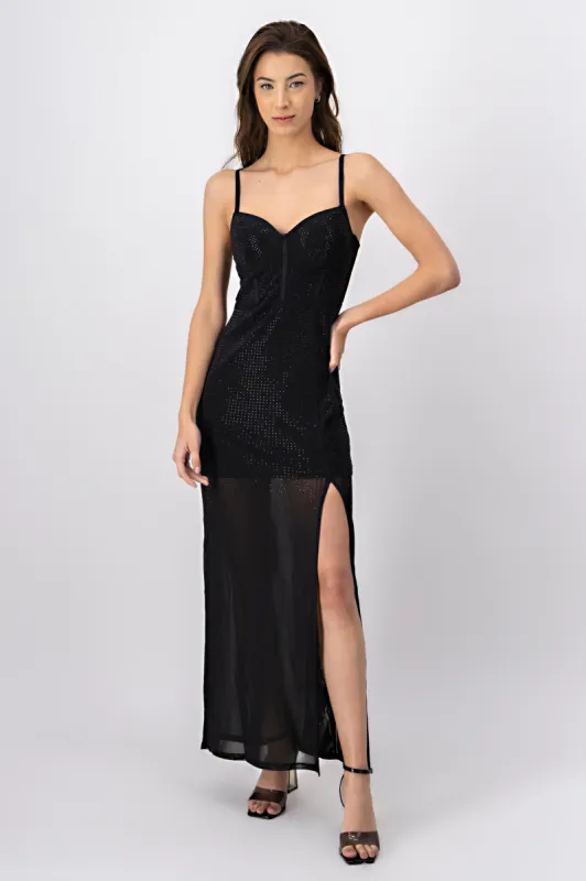 Vestido mini brillos transparente sold by Shasa