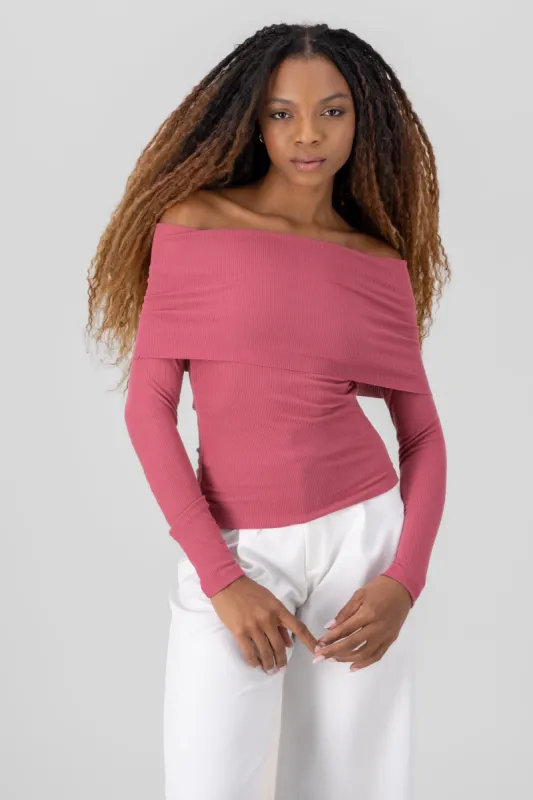 Top rib off shoulder sold by Shasa