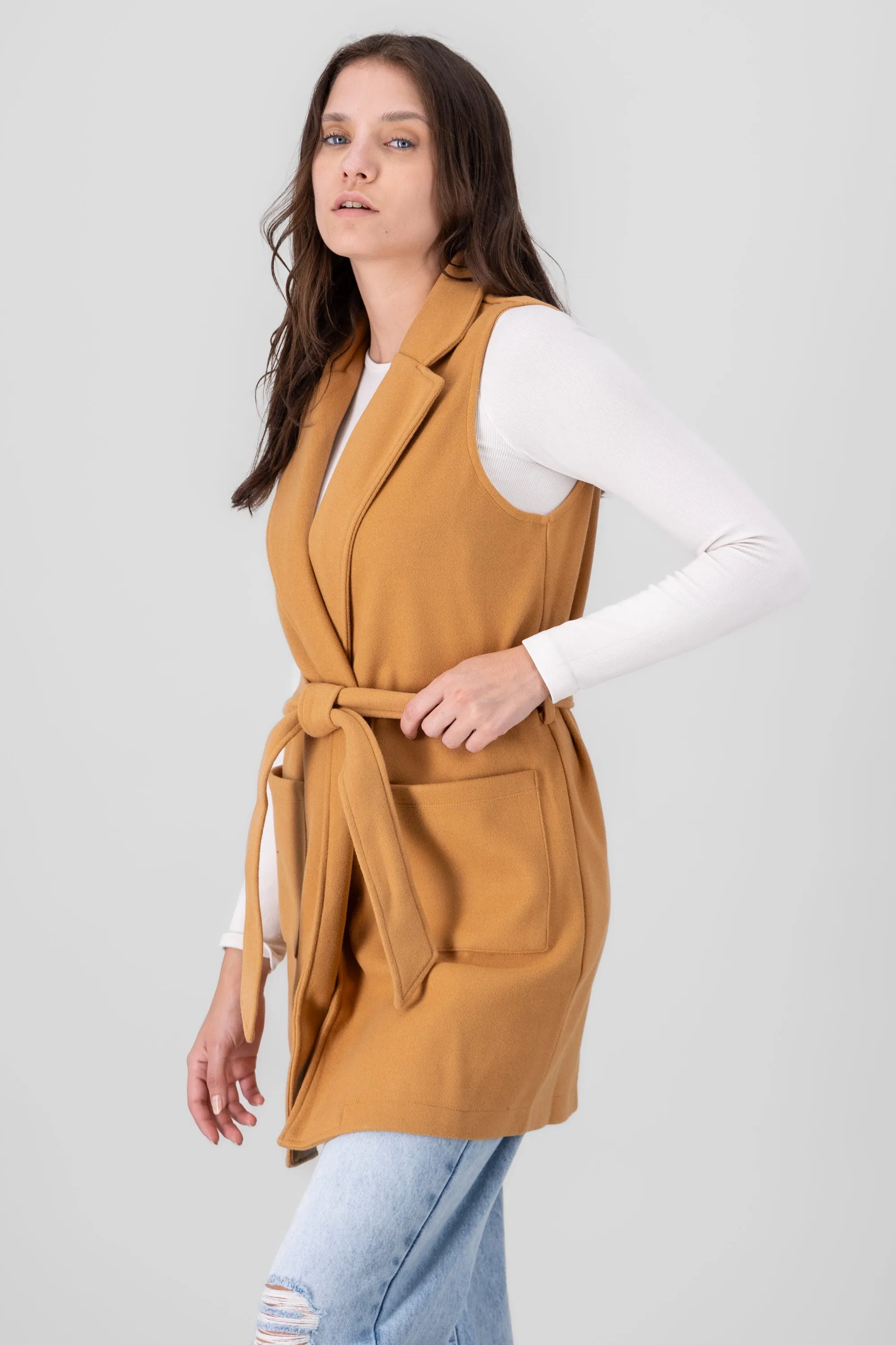 Chaleco largo liso c/solapa sold by Shasa product image thumbnail 3