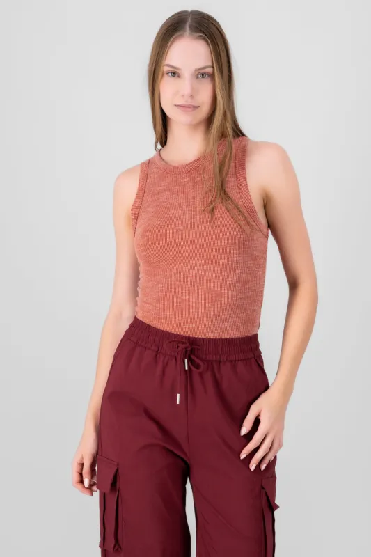 Top jaspe sin mangas rib sold by Shasa