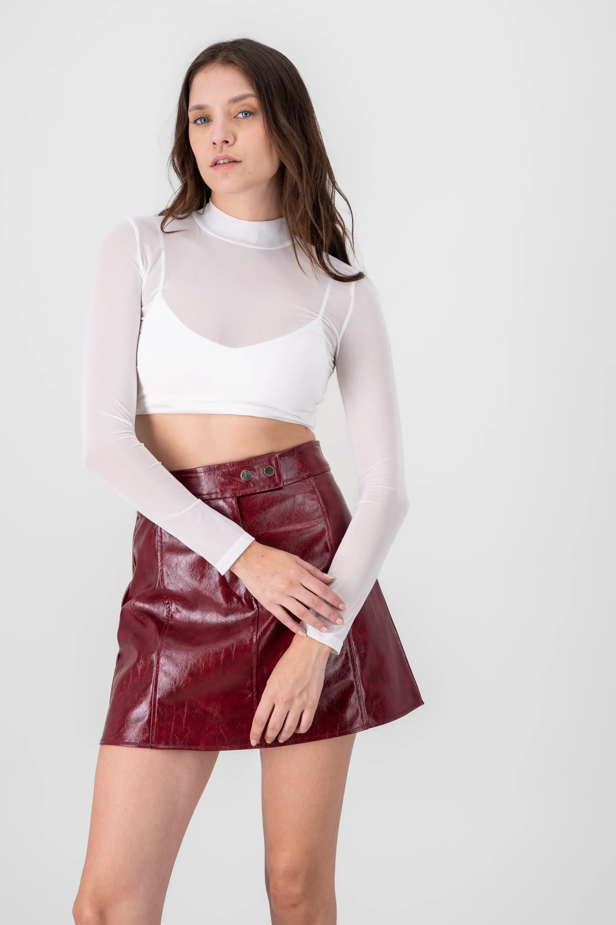 Top cropped de mesh liso sold by Shasa product image thumbnail 2