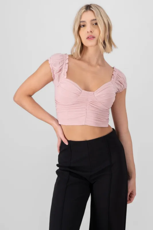 Blusa detalle plisado copas sold by Shasa