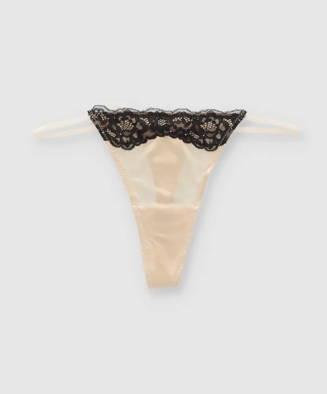 Tanga satin encaje bies sold by Shasa