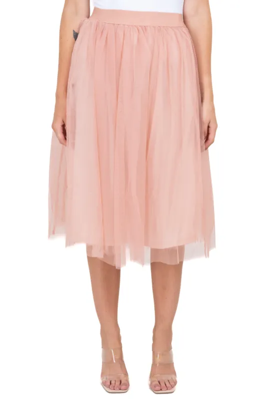 Falda midi con volumen lisa sold by Shasa