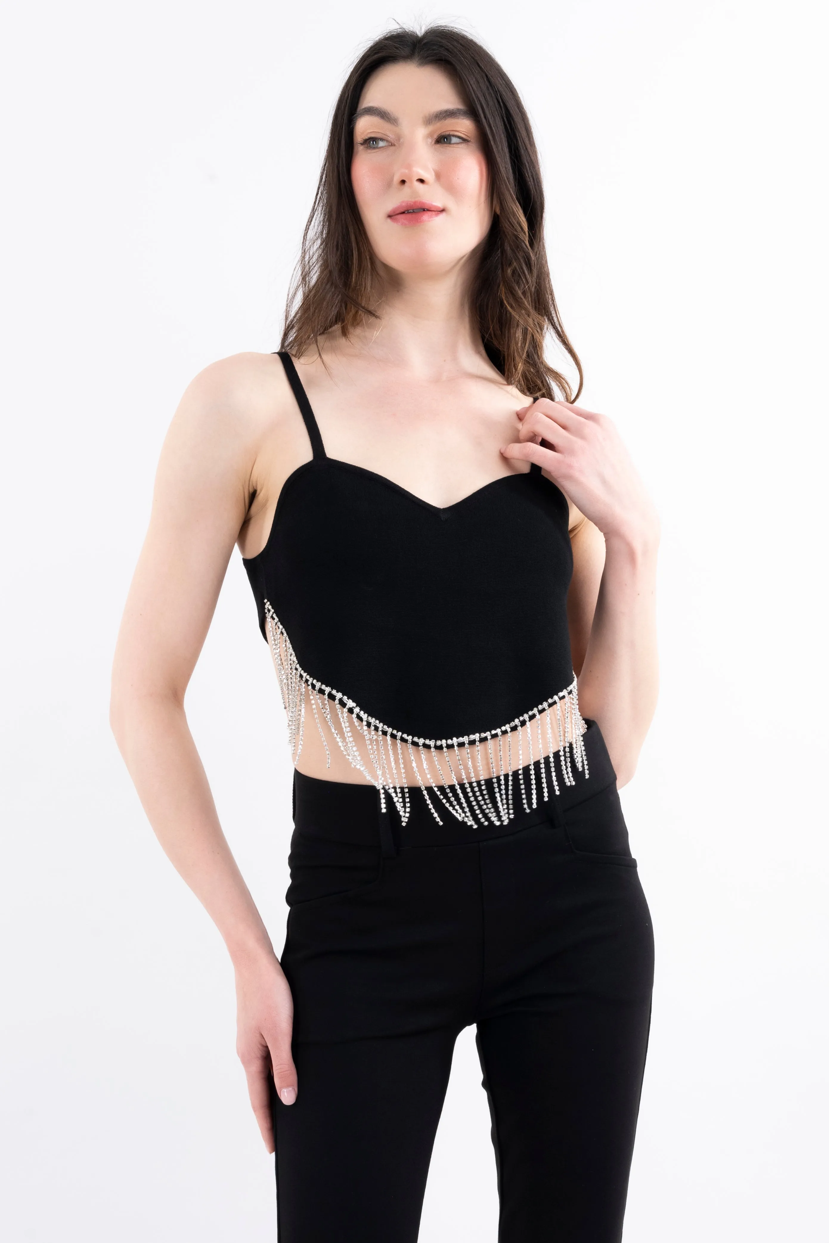 Top crop bajo asimétrico brillos sold by Shasa product image thumbnail 2