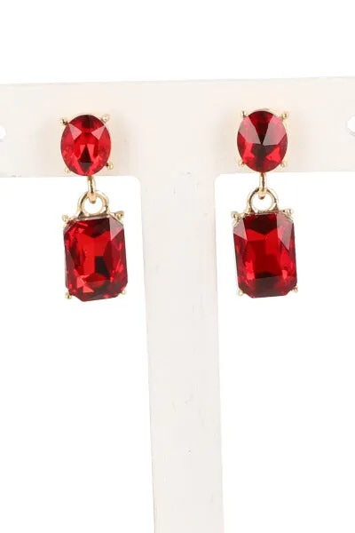 Aretes Colgantes Piedras Cuadradas sold by Shasa