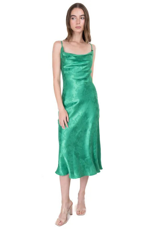 Vestido midi escote cascada flores sold by Shasa