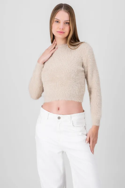 Suéter crop peluche sold by Shasa