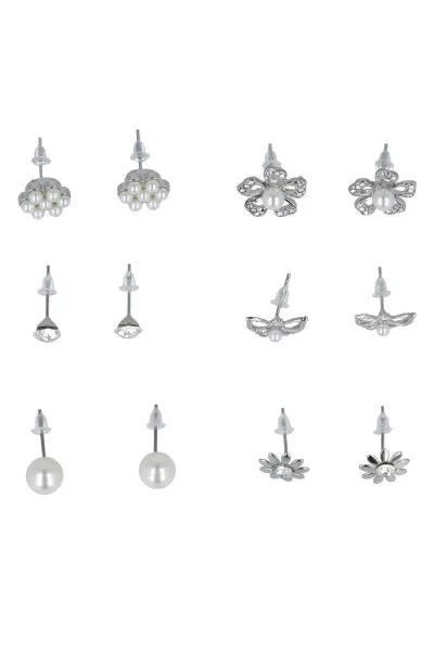 Set 6 aretes perlas mix sold by Shasa