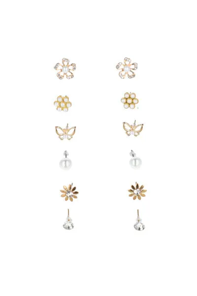 Set 6 aretes perlas mix sold by Shasa product image thumbnail 2