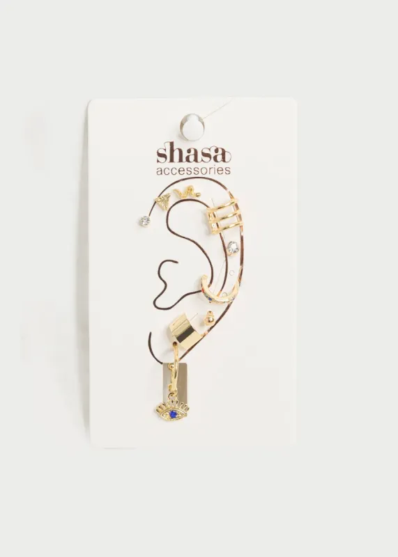 Set 9 piezas aretes mix sold by Shasa