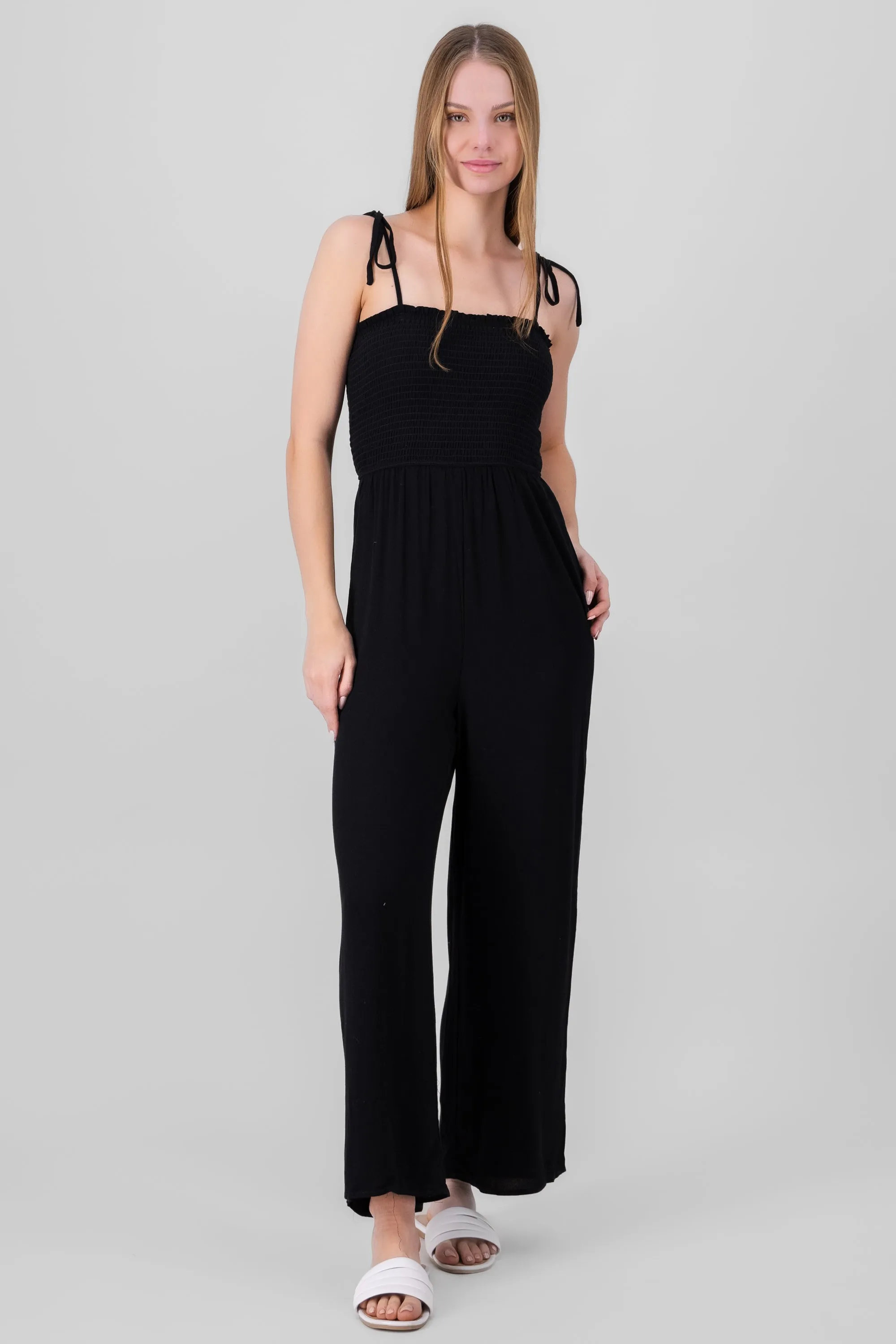 Jumpsuit wide leg liso smocked sold by Shasa product image thumbnail 2