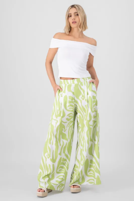 Pantalón super wide leg estampado sold by Shasa